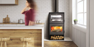 Stufa contemporanea a legna con forno in Conto Termico Altea 7 - Ecodesign 2022