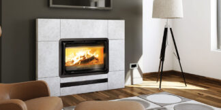 Inserto da camino a legna K2-800 ventilato e canalizzabile, con griglia di cottura su brace - Ecodesign 2022