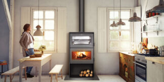 Stufa contemporanea a legna con forno 5 stelle in Conto Termico Oslo - Ecodesign 2022
