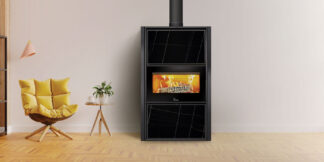 Stufa contemporanea a legna con forno 5 stelle in Conto Termico Bergen - Ecodesign 2022