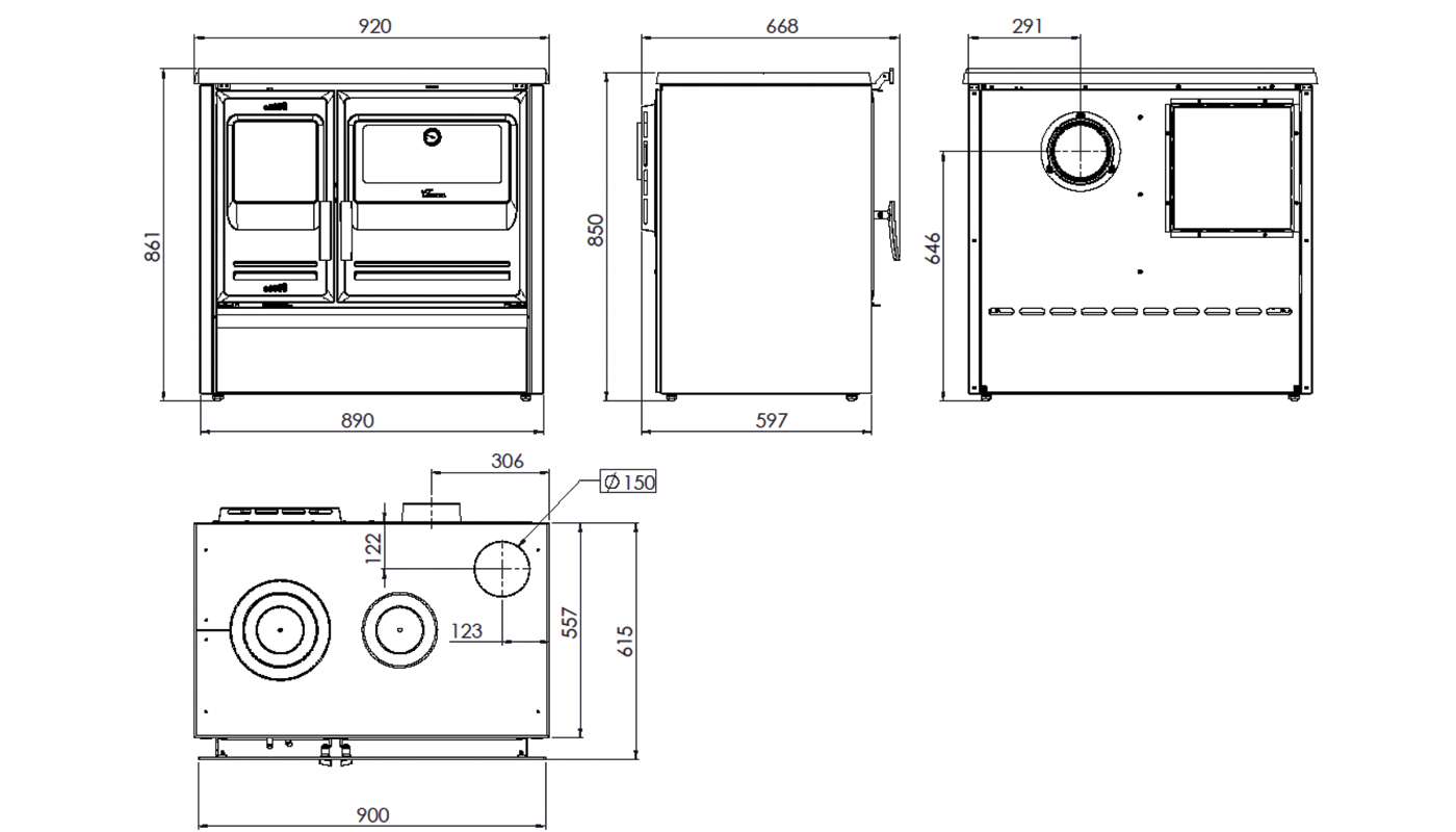 Stufa classica a legna 5 stelle con forno in Conto Termico Haven -  Ecodesign 2022 - Zetalinea Srl